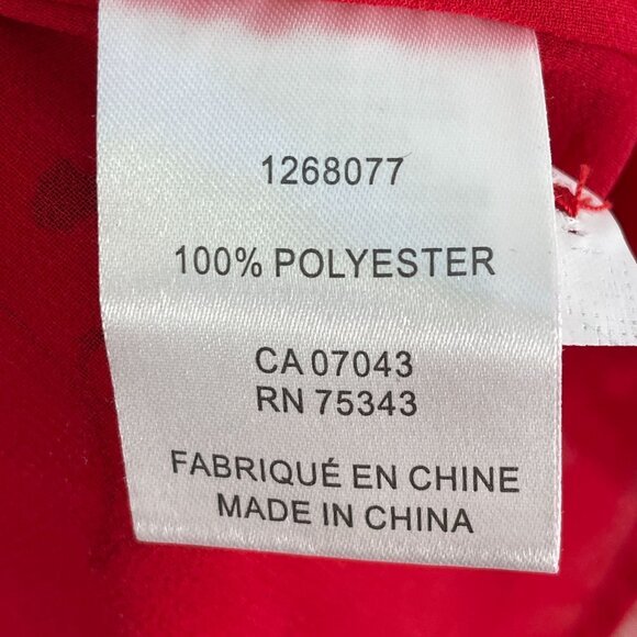 Joie Womens Large Red Floral Blouse Button Up 3/4 Sleeve Shirt Top - Picture 5 of 10